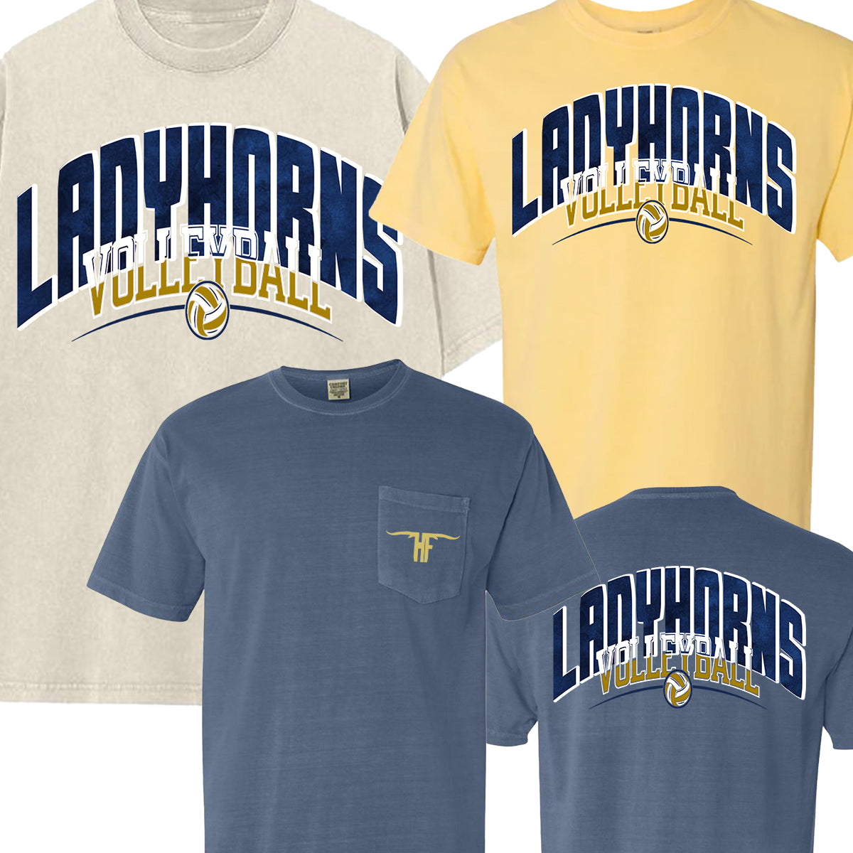 Lady Horns Volleyball Graphic Tee