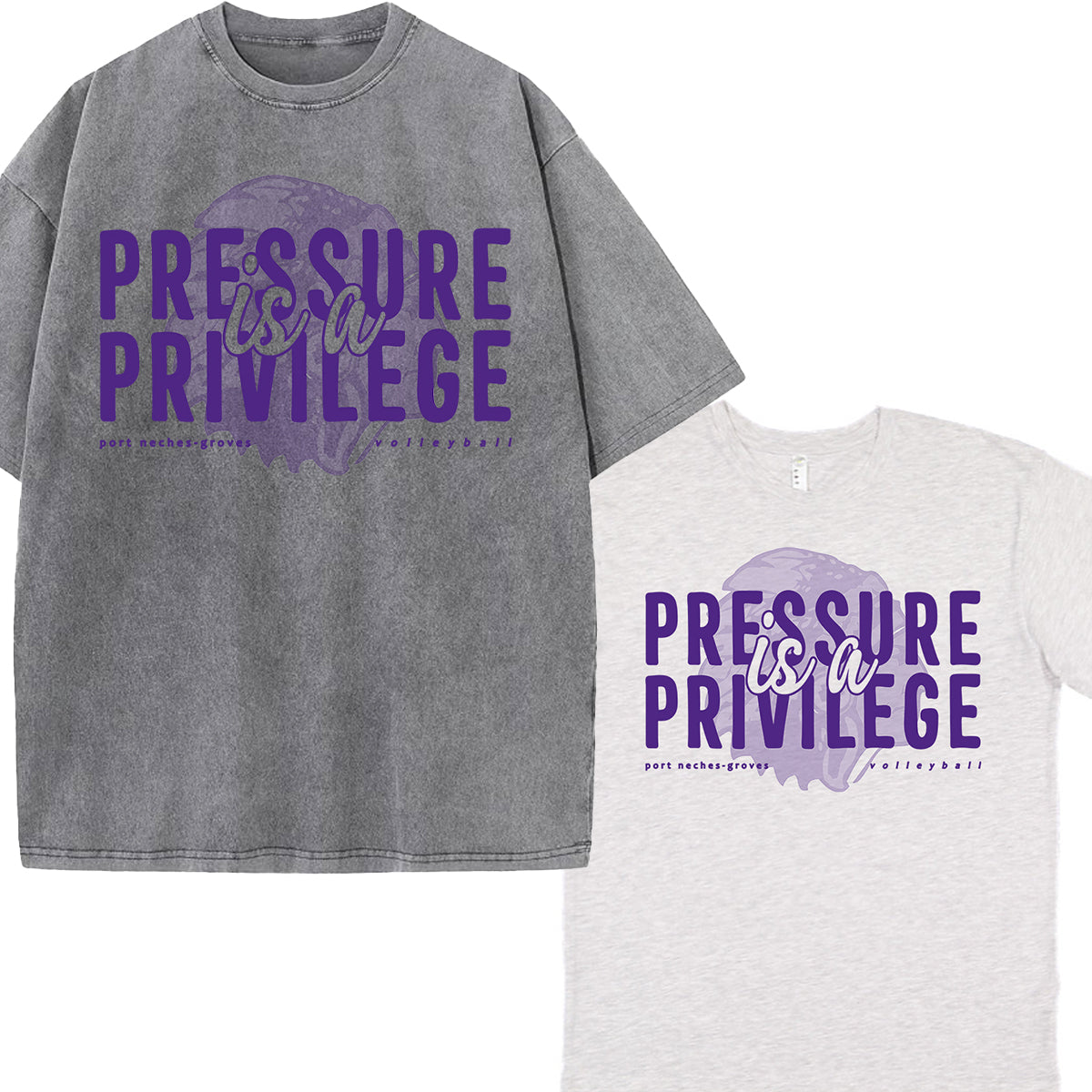 Pressure Is A Privilege PNG Volleyball Graphic Tee