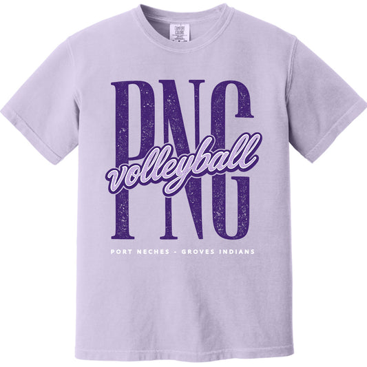 PNG Volleyball Vintage Script Graphic Tee