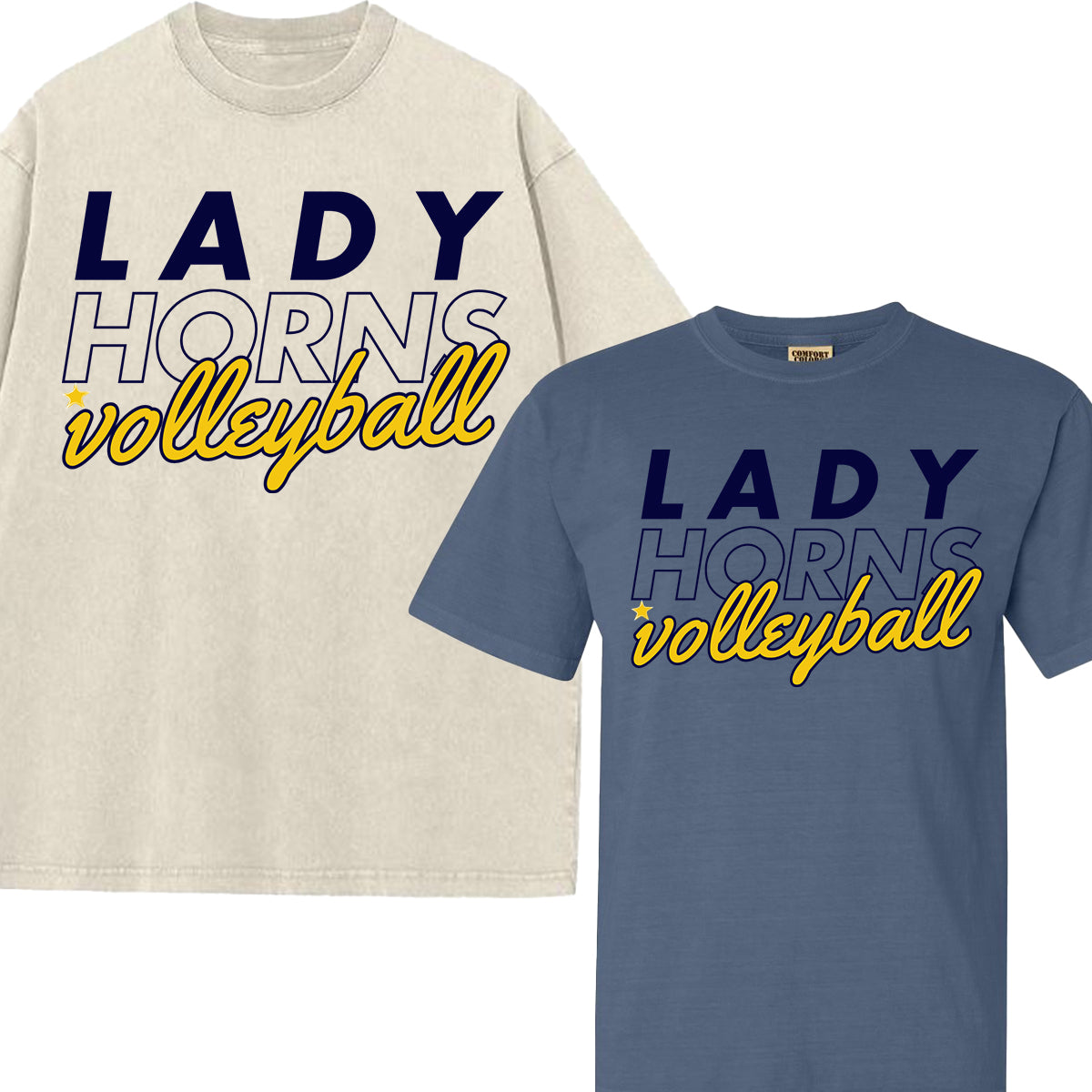 Lady Horns Volleyball Graphic Tee