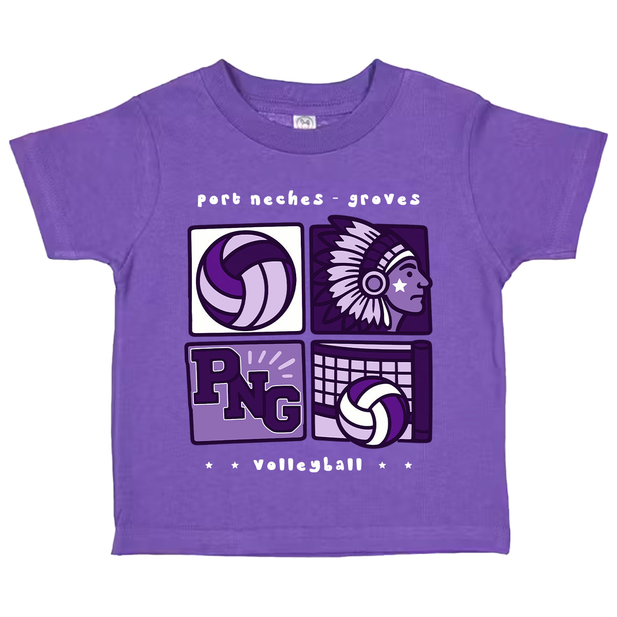 PNG Volleyball Funky Blocks Graphic Tee