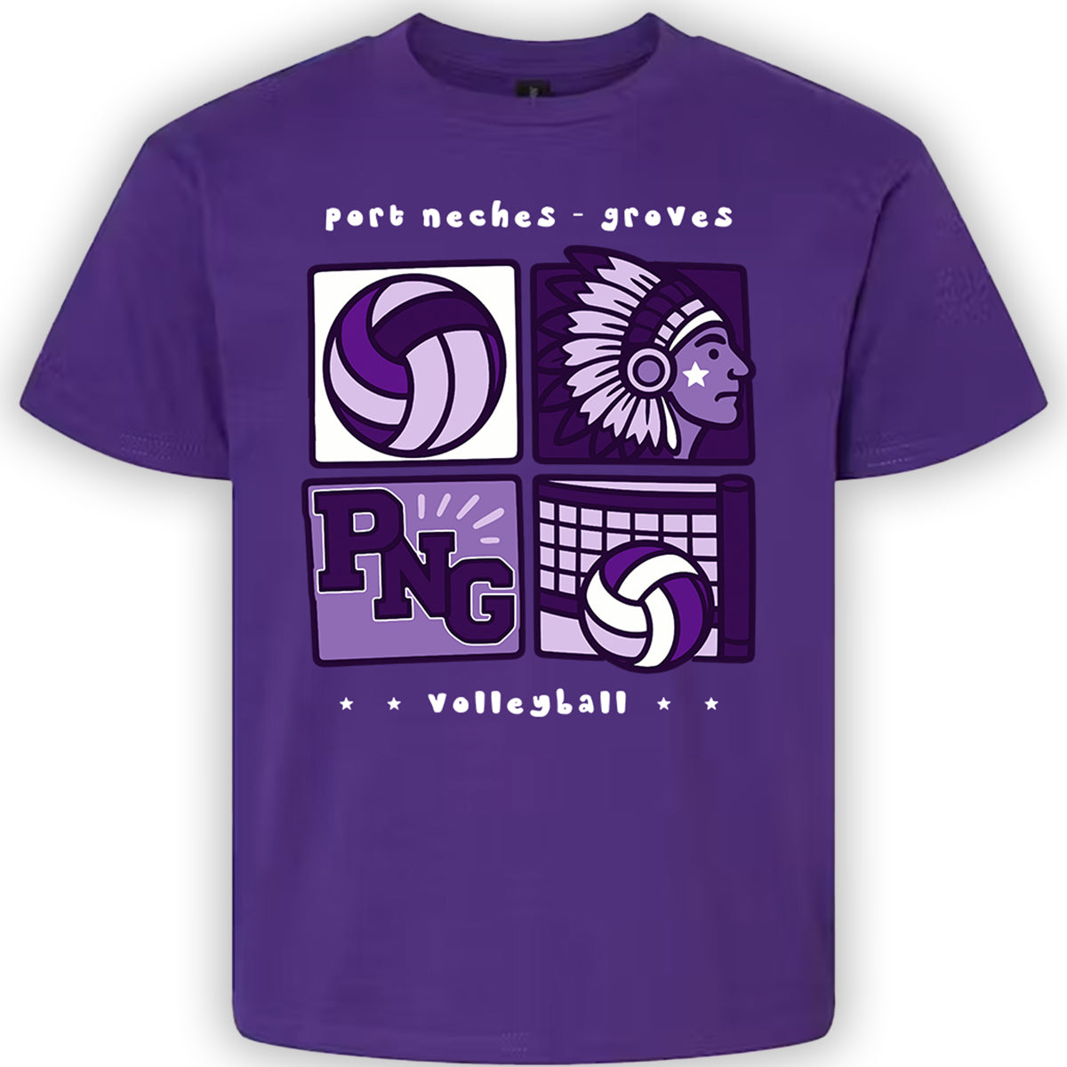 PNG Volleyball Funky Blocks Graphic Tee